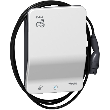 EVlink EVB1A22PCRI Smart Wallbox 22 kW T2 Bağlantılı Kablolu Kart Okuyuculu Araç Şarj İstasyonu - 1